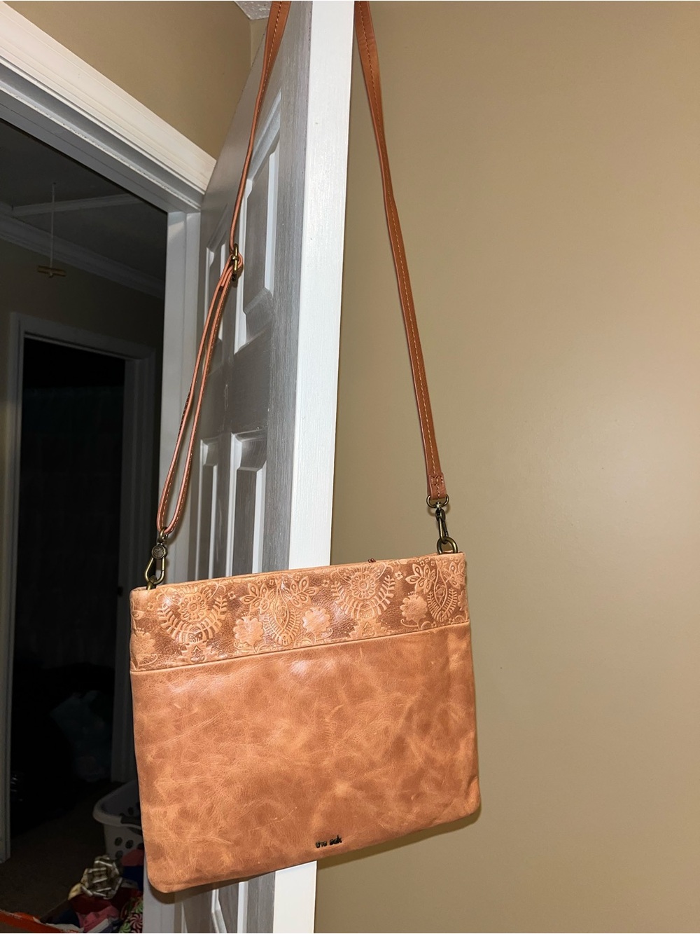 The Sak Tan Floral-Trim Crossbody Bag